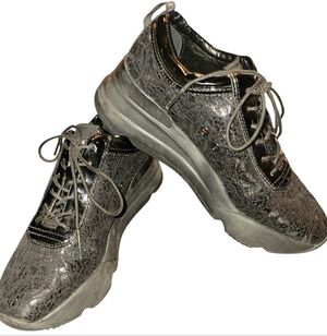 Vintage Y2K Rucoline Black Leather & Lace Platform  Sneakers SZ 40